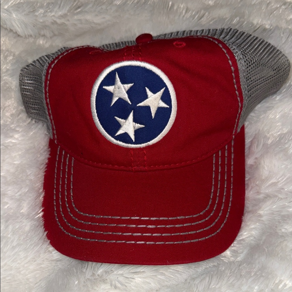 Red and Gray Star Embroidered Cap Tennessee state flag